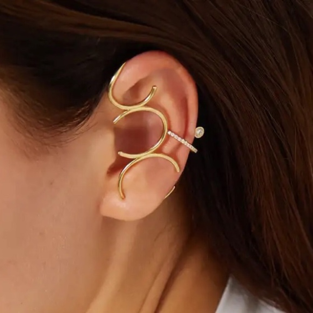 ⚜️𝟯𝟬%𝗢𝗙𝗙 𝗯𝘂𝗻𝗱𝗹𝗲𝘀 𝟯+⚜️ NEW Rhinestone 3 Circle Crawler Earring - Picture 9 of 12